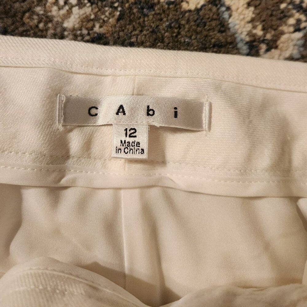 Cabi Everly Cream LINEN Blend Pants - Style # 813R - Size 12 - Picture 7 of 11